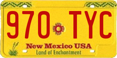 NM license plate 970TYC
