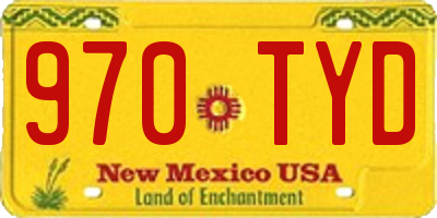 NM license plate 970TYD