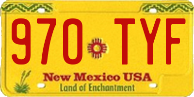 NM license plate 970TYF