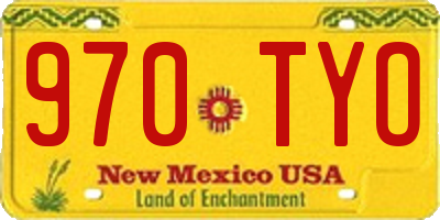 NM license plate 970TYO