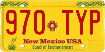 NM license plate 970TYP