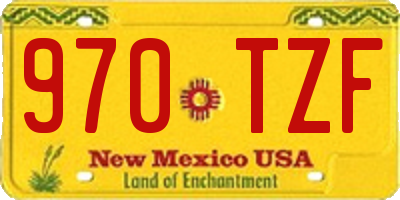 NM license plate 970TZF
