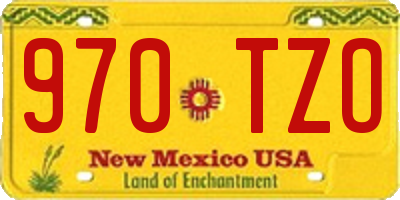 NM license plate 970TZO