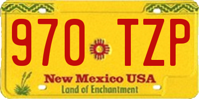 NM license plate 970TZP