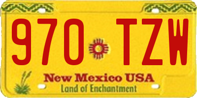 NM license plate 970TZW