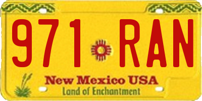 NM license plate 971RAN