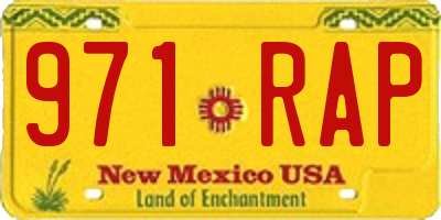 NM license plate 971RAP