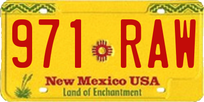 NM license plate 971RAW