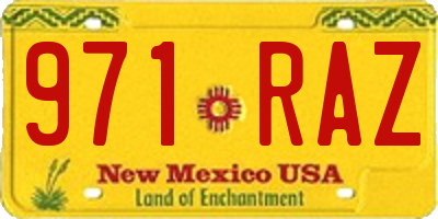 NM license plate 971RAZ