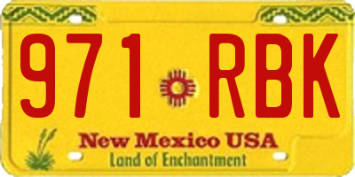 NM license plate 971RBK