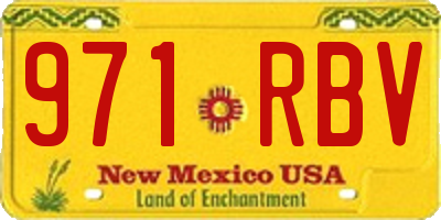 NM license plate 971RBV