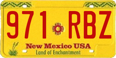 NM license plate 971RBZ