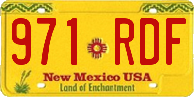 NM license plate 971RDF