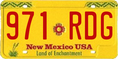 NM license plate 971RDG