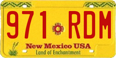 NM license plate 971RDM