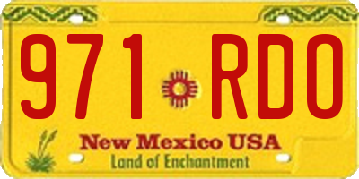 NM license plate 971RDO