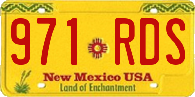 NM license plate 971RDS