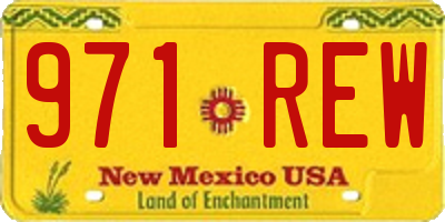 NM license plate 971REW