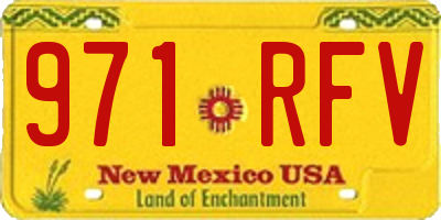 NM license plate 971RFV