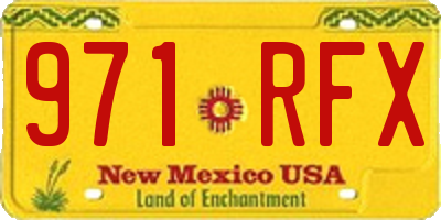 NM license plate 971RFX