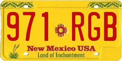 NM license plate 971RGB