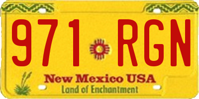 NM license plate 971RGN