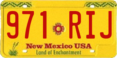 NM license plate 971RIJ