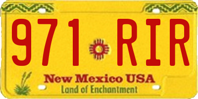 NM license plate 971RIR