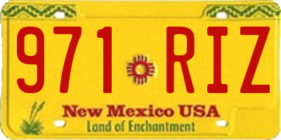 NM license plate 971RIZ