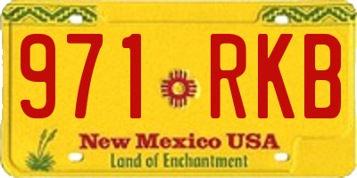 NM license plate 971RKB