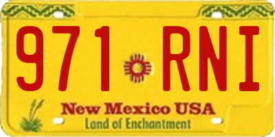 NM license plate 971RNI