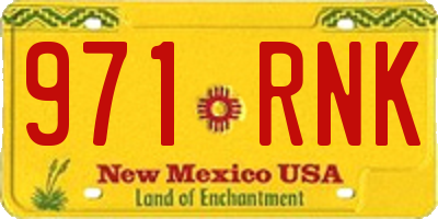NM license plate 971RNK