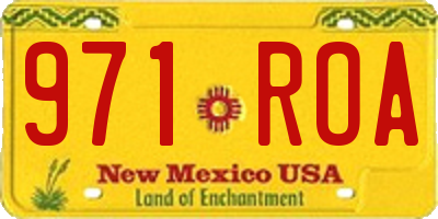 NM license plate 971ROA