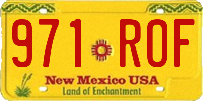 NM license plate 971ROF