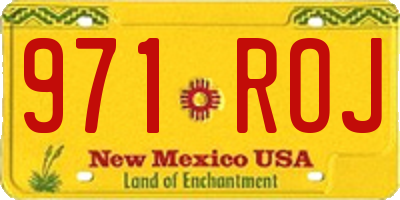 NM license plate 971ROJ