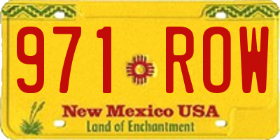 NM license plate 971ROW