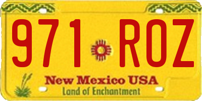 NM license plate 971ROZ
