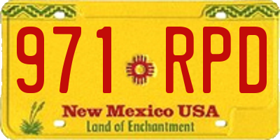 NM license plate 971RPD
