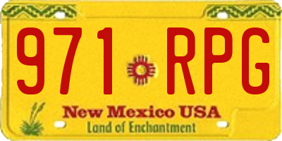 NM license plate 971RPG