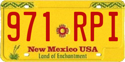 NM license plate 971RPI