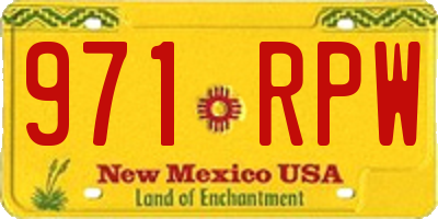 NM license plate 971RPW