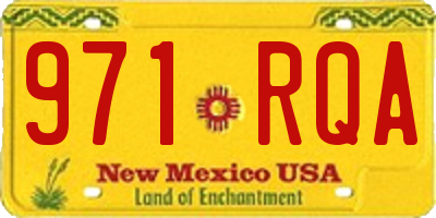 NM license plate 971RQA