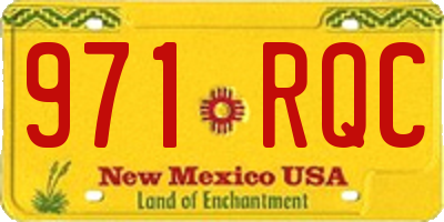 NM license plate 971RQC