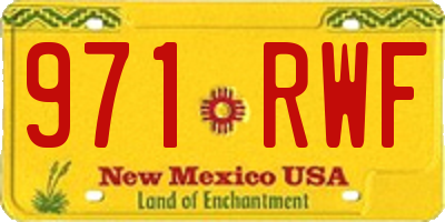 NM license plate 971RWF