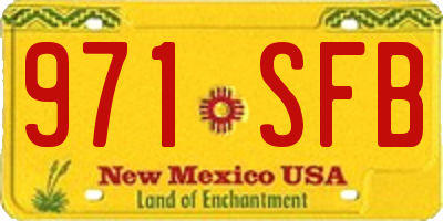 NM license plate 971SFB