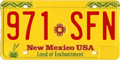 NM license plate 971SFN