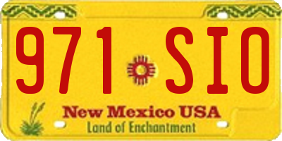 NM license plate 971SIO