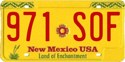NM license plate 971SOF