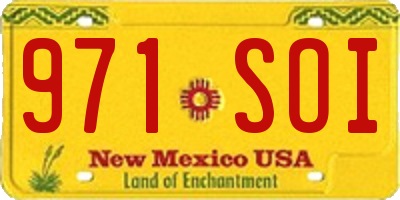 NM license plate 971SOI