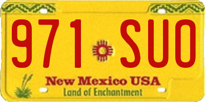 NM license plate 971SUO